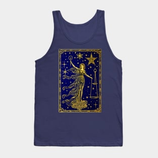 Beautiful Celestial Justice Tarot Card Art Tee: Divine Harmony Tank Top